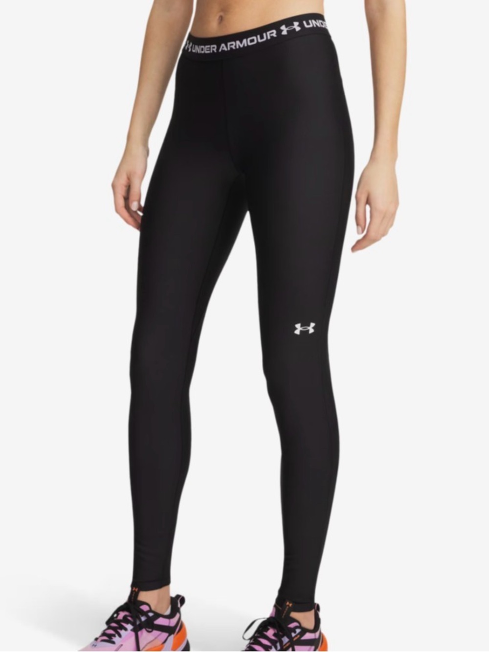 Under Armour Women's Black Compression Heatgear Leggings large NWT